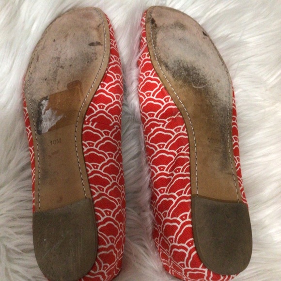 Diane Von Furstenberg red canvas flats DVF 10 - Picture 6 of 7